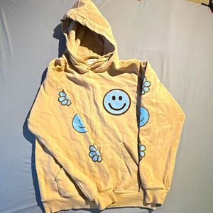 Valas Los Angeles Kind People Are Valas People Smiley Face Flower Hoodie Tan M